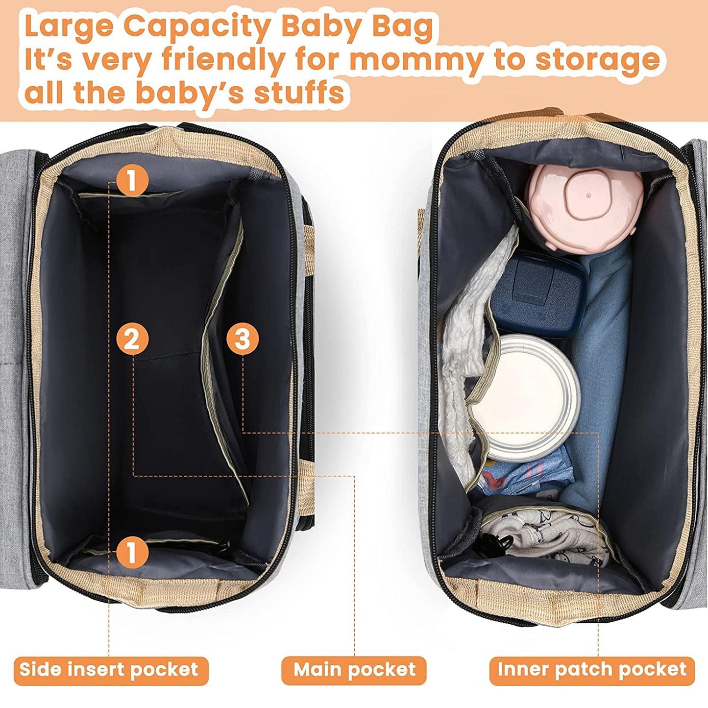 BabyNappy™|Sacs à langer Portatif. Berceau de voyage